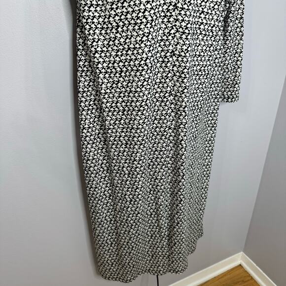 Boden Empire Knot Midi Jersey Dress Strech Black Lily Sprig Long Sleeve 16-18R - Picture 8 of 12